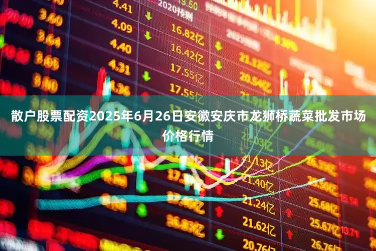 散户股票配资2025年6月26日安徽安庆市龙狮桥蔬菜批发市场价格行情