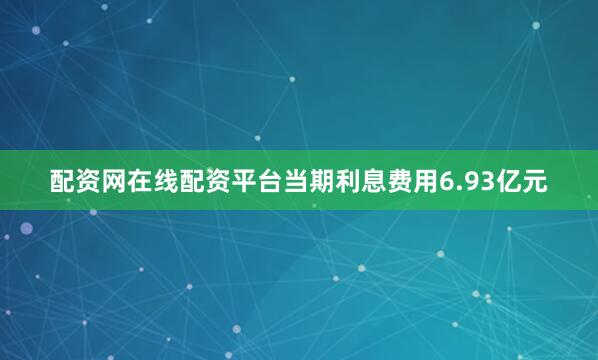 配资网在线配资平台当期利息费用6.93亿元